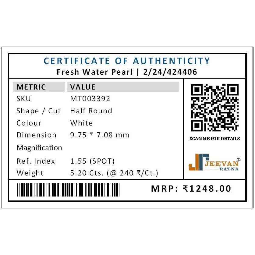Natural Pearl (Moti) 5.2 Carat – for Moon – image 3