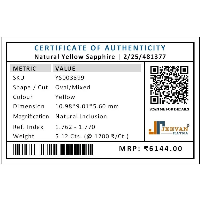 Natural Yellow Sapphire (Pukhraj) 5.12 Carat – for Jupiter – image 5
